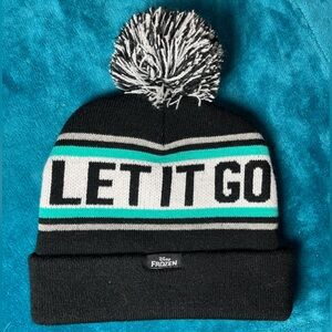 Disney Frozen Black & White Beanie with Teal Accents